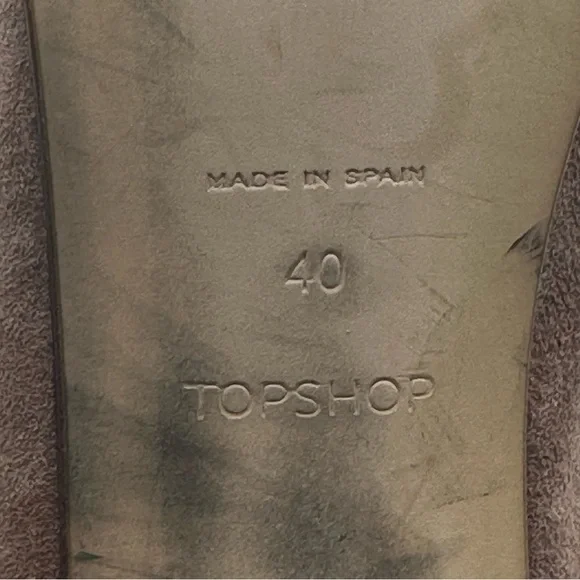 Topshop Spain Made Suede Booties Back Zip Block Heel Ankle Boots EU 40 US 9 - Picture 9 of 12